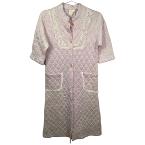 Vintage Girlhoodcore Pastel‎ Purple Quilted Granny Robe Housecoat Large